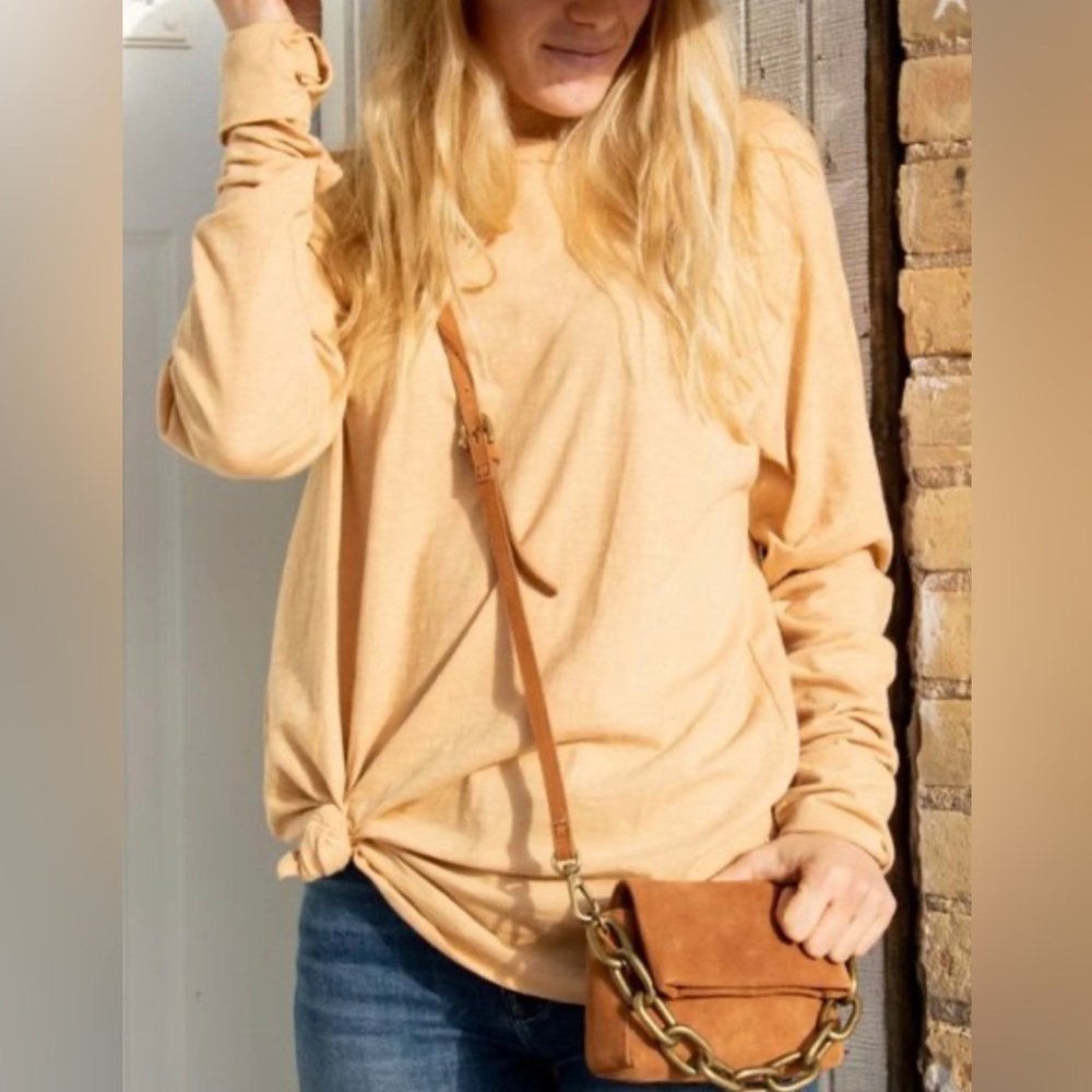 We The Free - Free People - Arden Extra Long Cotton Top - Velvet Sand - Size S